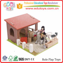 EN71 Conforms Wonderful Wooden Farm Set Kids Role Play Toys